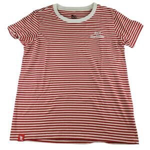 Pabst Blue Ribbon Shirt Womens Small T Shirt Tee Striped Red White Top Preppy